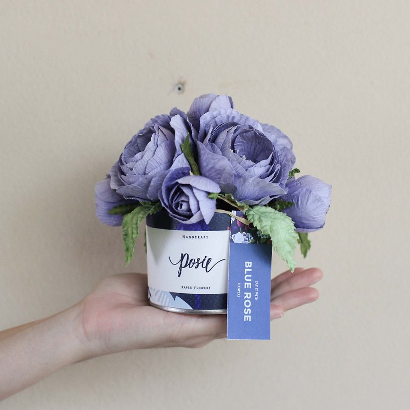GS117 : Aromatic Gift Small Gift Box Queen Rose Blue Rose Size 5"x5.5" - 香薰/精油/线香 - 纸 蓝色