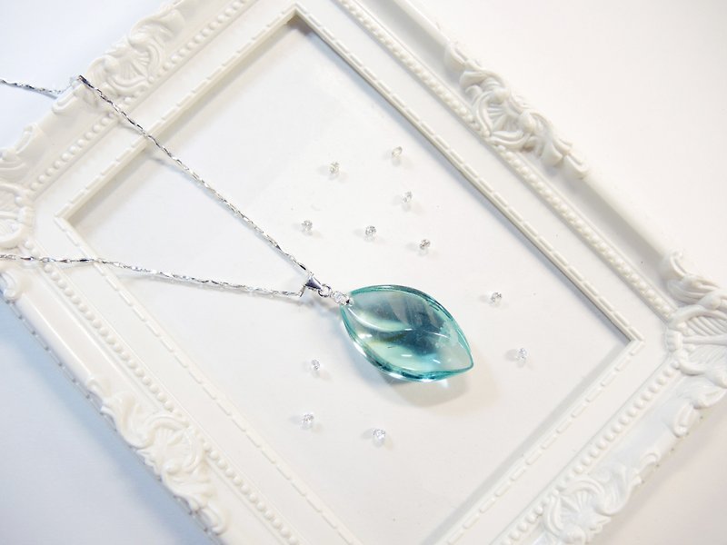 《Ice Crystal 冰晶》海蓝琉璃雅致项链-时尚流线-N1 - 项链 - 宝石 蓝色
