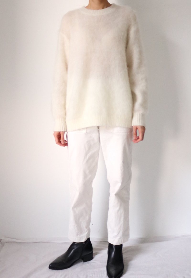 Lys Sweater - 奶油白羊驼毛毛海宽松毛衣 - 女装针织衫/毛衣 - 羊毛 
