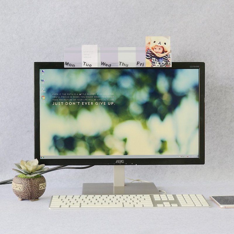 【欧士OSHI】电脑屏幕留言备忘板-周计划(紫) 办公桌收纳 - 其他 - 塑料 紫色