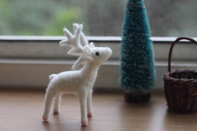 白色驯鹿 圣诞节送礼 交换礼物 最佳选择 订做款 - 摆饰 - 羊毛 白色