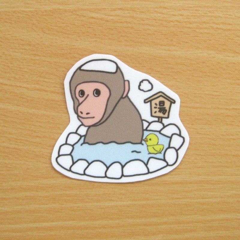 猴子泡温泉  防水贴纸 - 贴纸 - 纸 