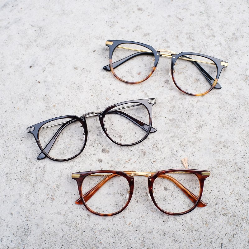 【目目商行】韩国 新款 复古中金 钛金属 轻量框 眼镜 镜框  - 眼镜/眼镜框 - 其他材质 黑色