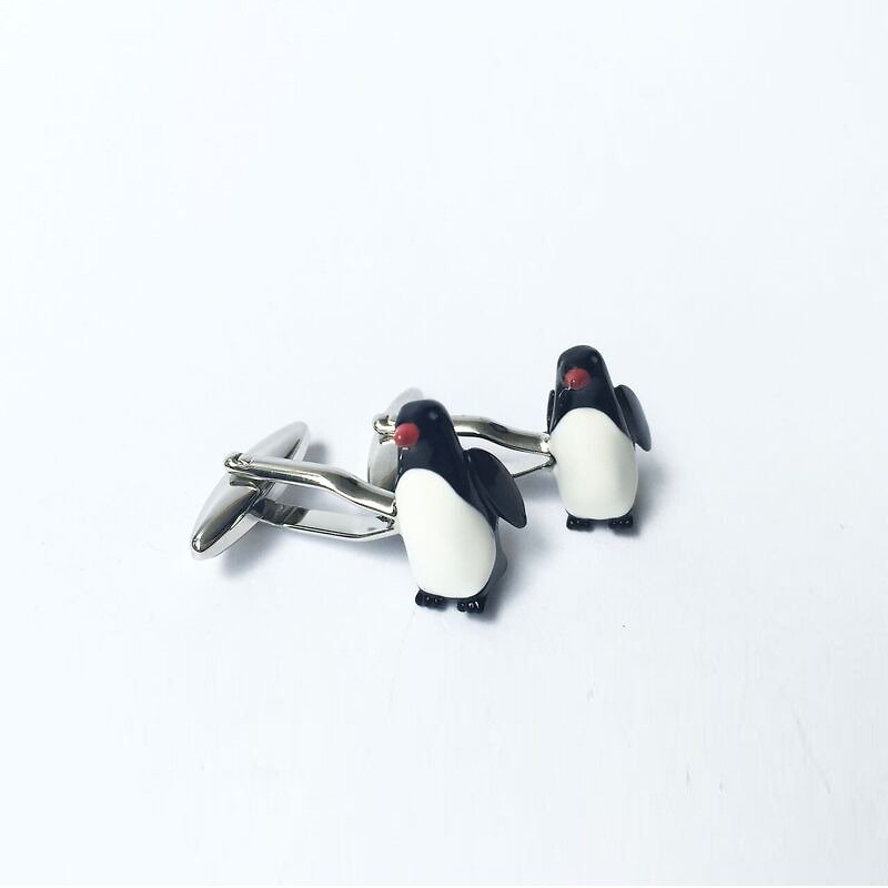 动物款-小企鹅袖扣 Penguin Cufflink - 袖扣 - 其他金属 