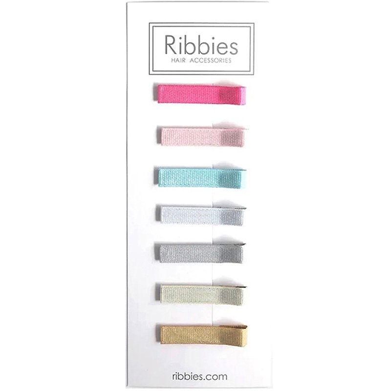 英国Ribbies 闪耀缤纷单色发夹7入组 - 发饰 - 聚酯纤维 