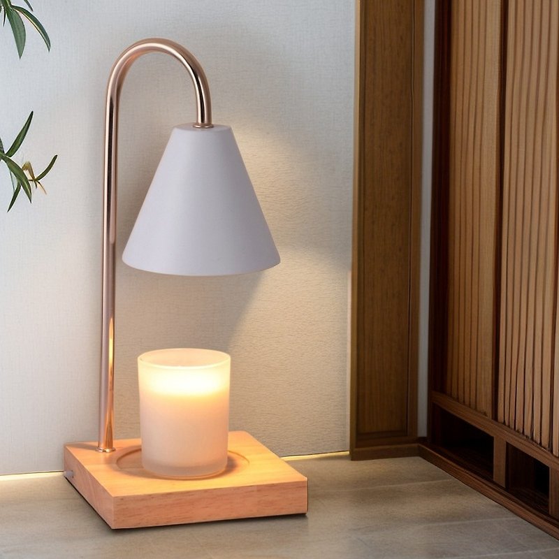香氛蜡烛专用质感融蜡灯 (附赠一个备用灯泡) - 灯具/灯饰 - 木头 白色