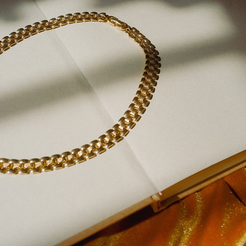 monet品牌金色链短项链vintage古董饰品项链母亲节 礼物 - 项链 - 其他金属 金色