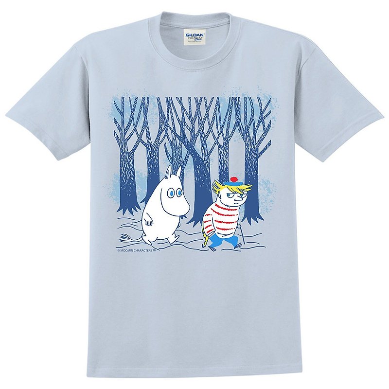 Moomin授权- 短袖T桖 噜噜米与迪琪 (2色) - 女装 T 恤 - 棉．麻 蓝色