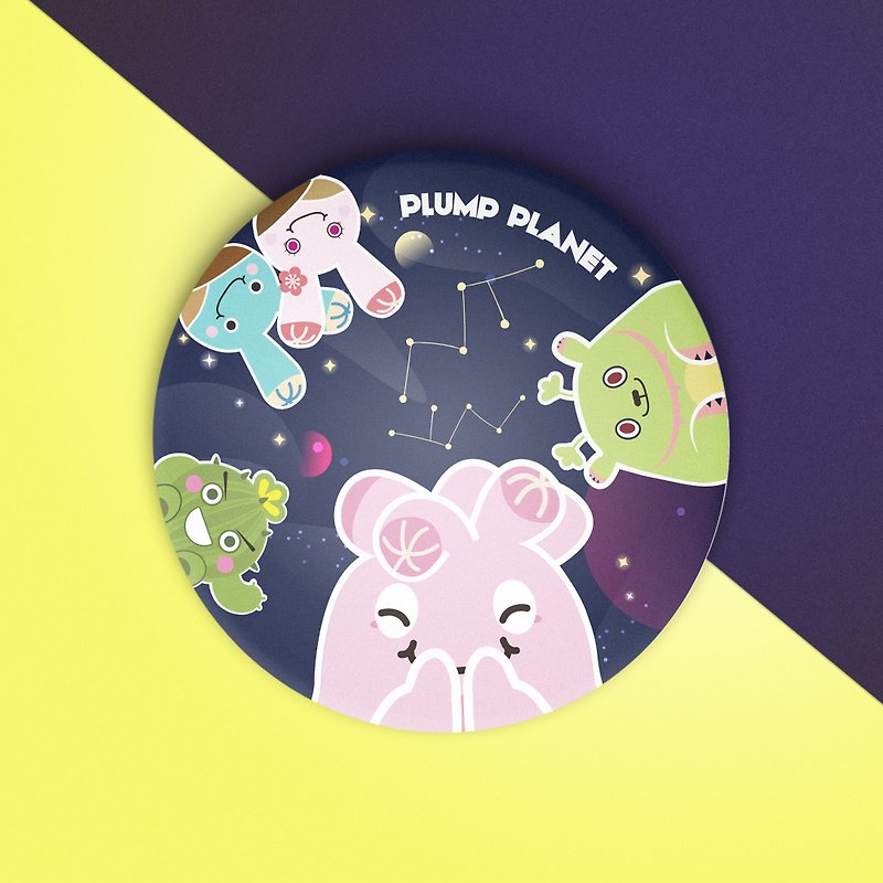 【Plump Planet Friends】原创徽章 | 七彩多肉星球款 - 徽章/别针 - 塑料 蓝色