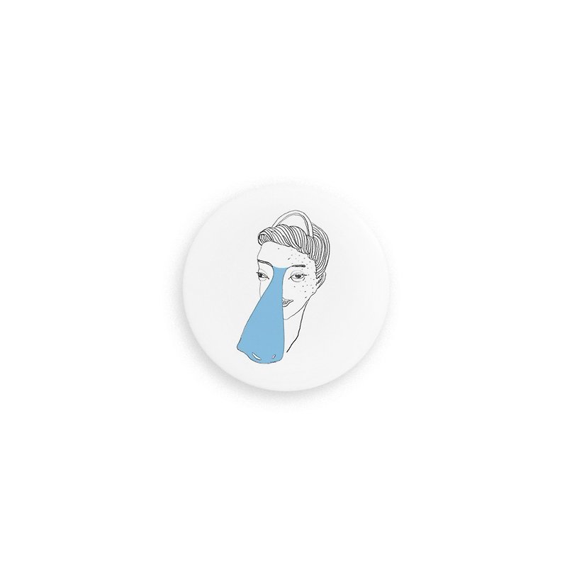 蓝鼻子女人(5.8cm) - 徽章/别针 - 其他金属 蓝色