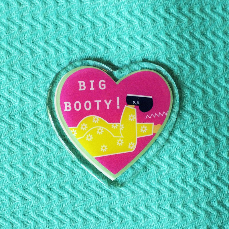Keychain & Brooch "Big booty" - 吊饰 - 压克力 粉红色
