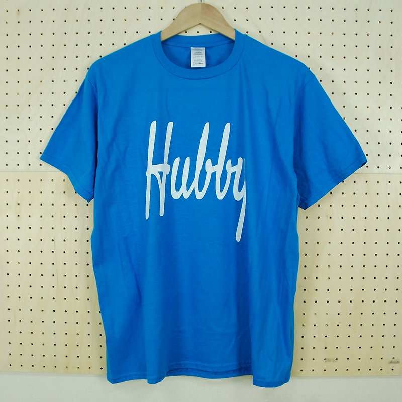 新创设计师-T恤：【Hubby】短袖 T-shirt《中性/修身》(宝蓝)-850 Collections - 男装上衣/T 恤 - 棉．麻 蓝色