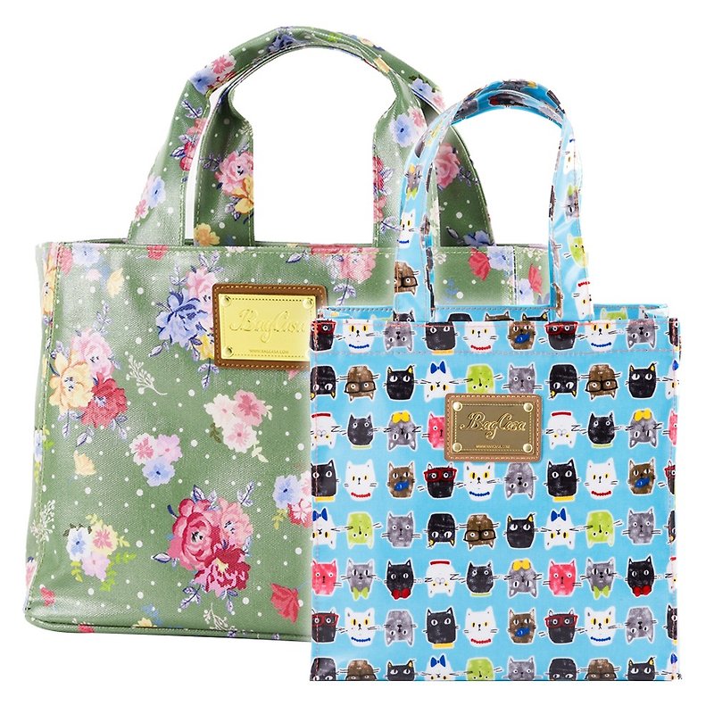 【组合优惠】英格兰玫瑰磁扣包-抹绿+101猫提袋限量组  包邮 - 手提包/手提袋 - 防水材质 绿色