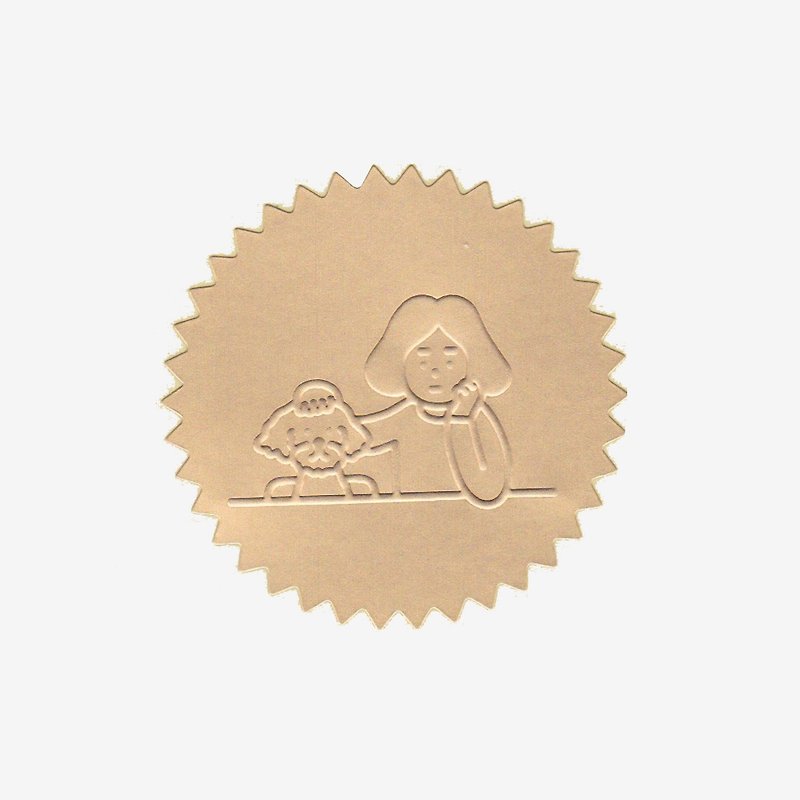 golden sticker (5ea) - 贴纸 - 纸 金色