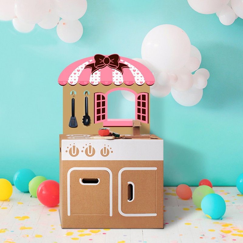 迷你厨房(附粉红商店背板贴)  扮家家酒 亲子创意 礼物 环保玩具 - 玩具/玩偶 - 纸 卡其色
