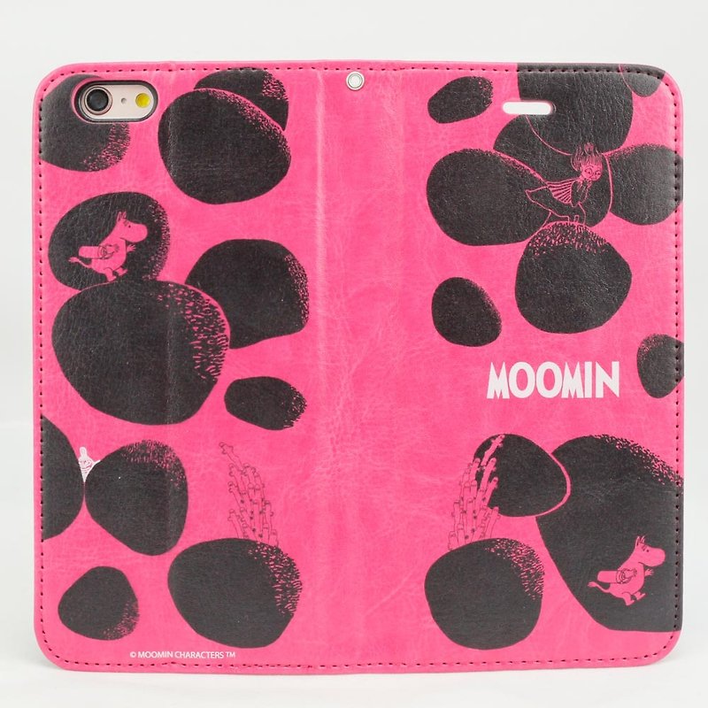 Moomin噜噜米正版授权-磁吸手机皮套【Rock Moomin】 - 手机壳/手机套 - 真皮 粉红色