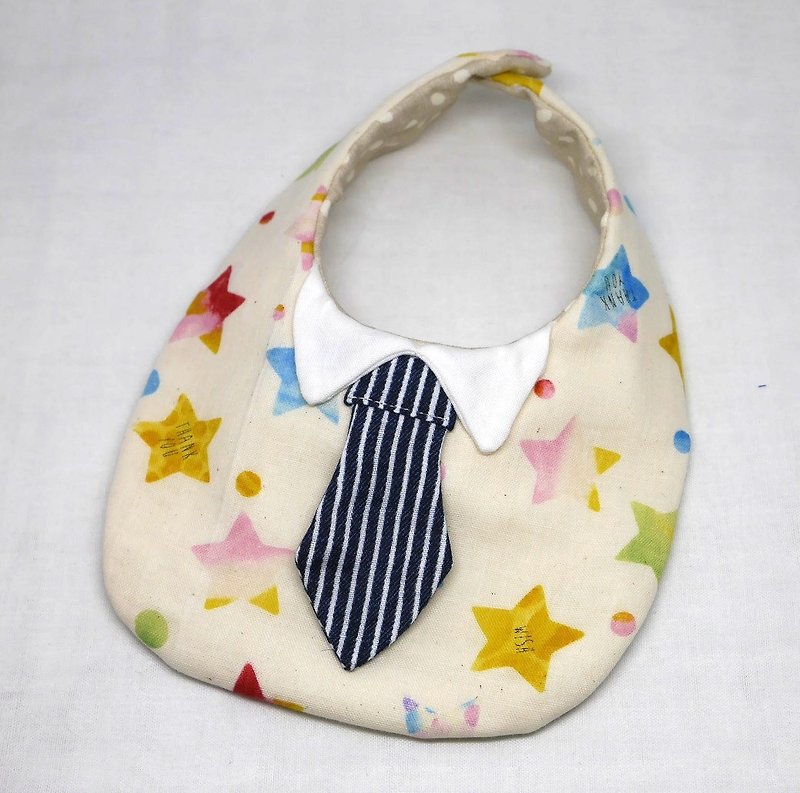 Japanese Handmade 8-layer-gauze Baby Bib / with tie - 围嘴/口水巾 - 棉．麻 多色
