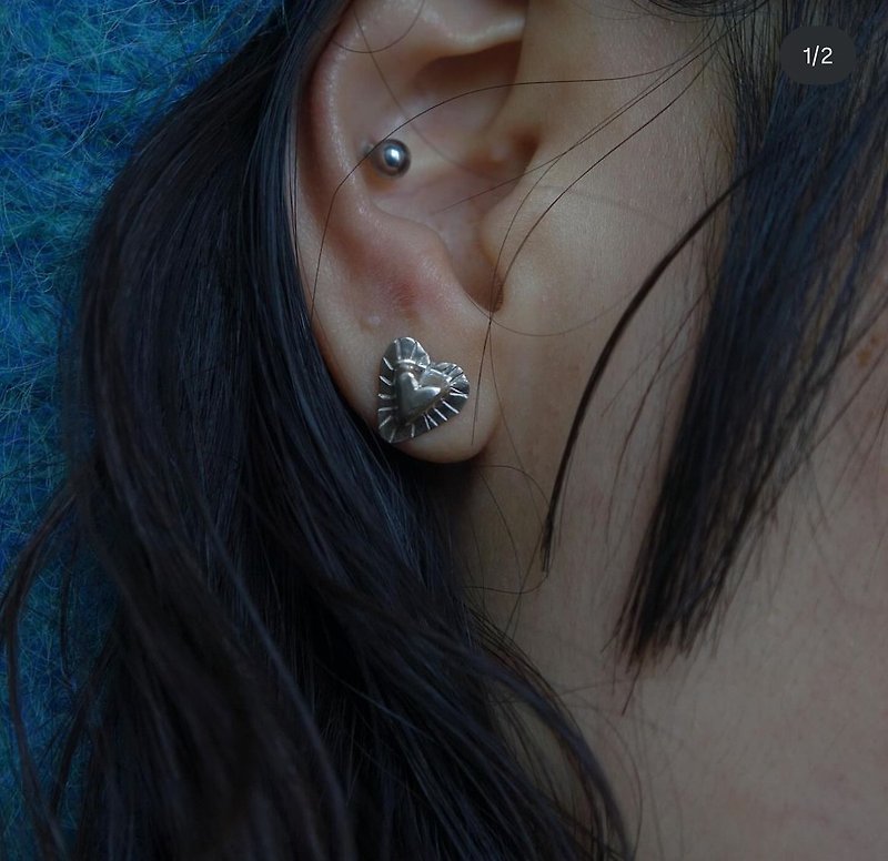( H ) earrings - 耳环/耳夹 - 银 