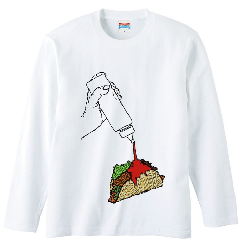 ロングスリーブTシャツ / It aborts dietary restrictions - 男装上衣/T 恤 - 棉．麻 白色