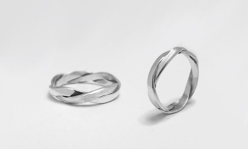 编织银戒指 - 戒指 - 其他金属 银色