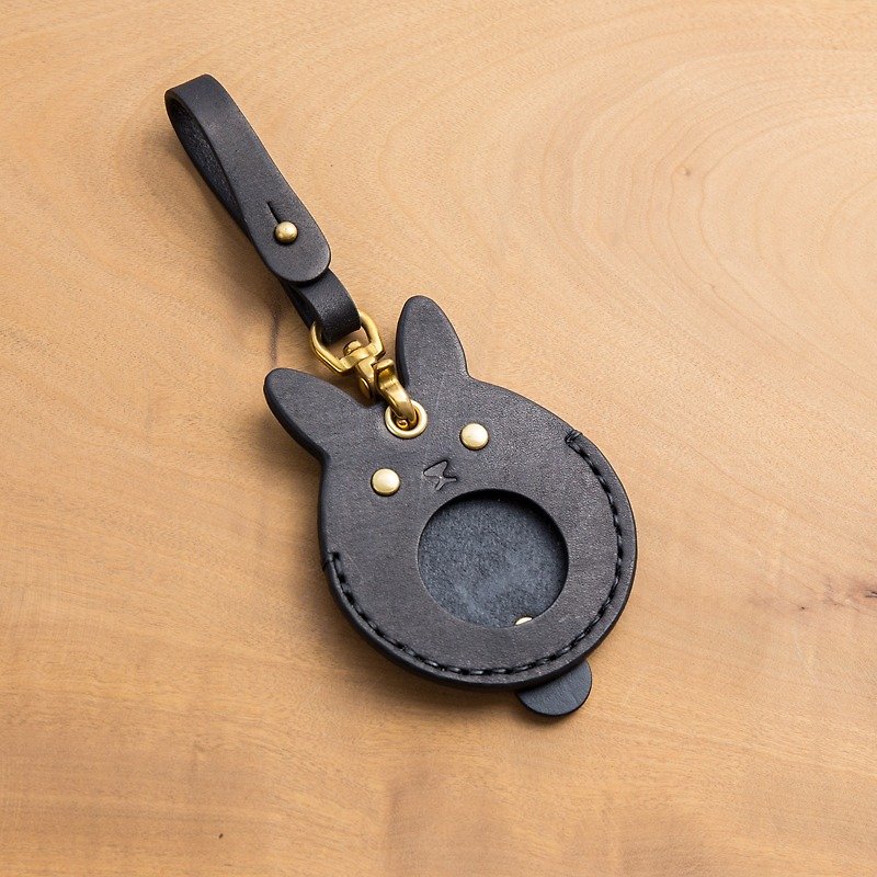 Gogoro钥匙皮套(墨黑色-兔子) - 钥匙链/钥匙包 - 真皮 黑色