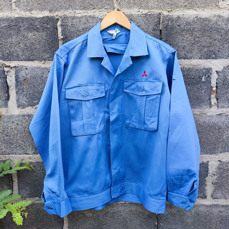 复古三菱制服工作服夹克 - 男装外套 - 棉．麻 蓝色