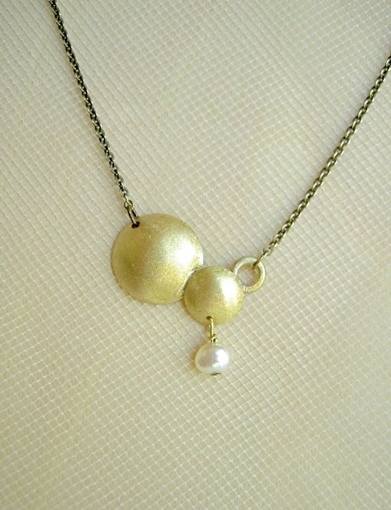 月と真珠１ - 项链 - 其他金属 金色