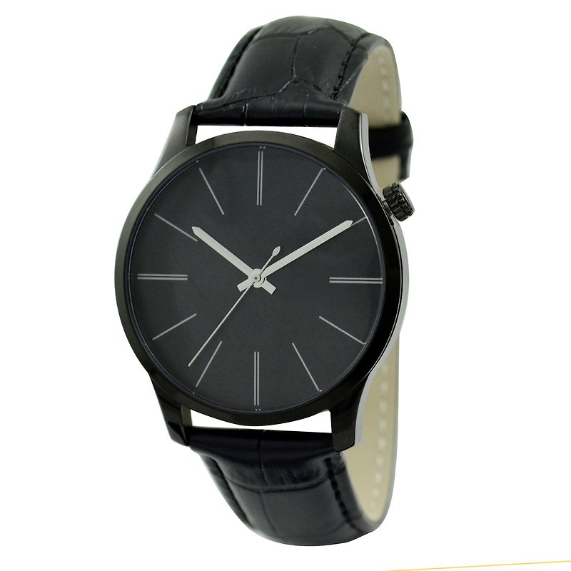 简约幼长条纹手表 大装 全黑 包邮 - 男表/中性表 - 不锈钢 黑色