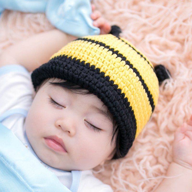 Cutie Bella手工编织帽Bumblebee - 婴儿帽/发带 - 棉．麻 黄色