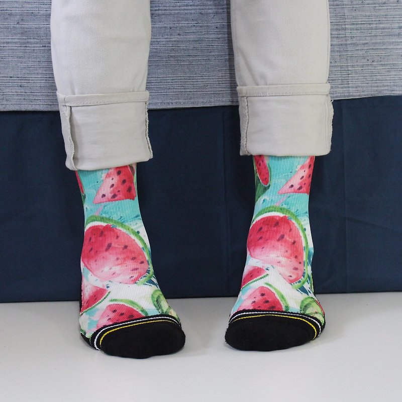 小创袜 - 夏日西瓜 - 袜子 - 棉．麻 粉红色