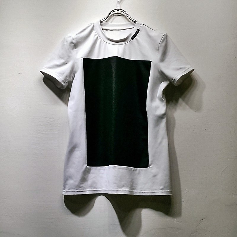 RAY77 GALAXY 拼接色块暗黑超弹性修身T恤(男) 银河星光 - 男装上衣/T 恤 - 聚酯纤维 白色
