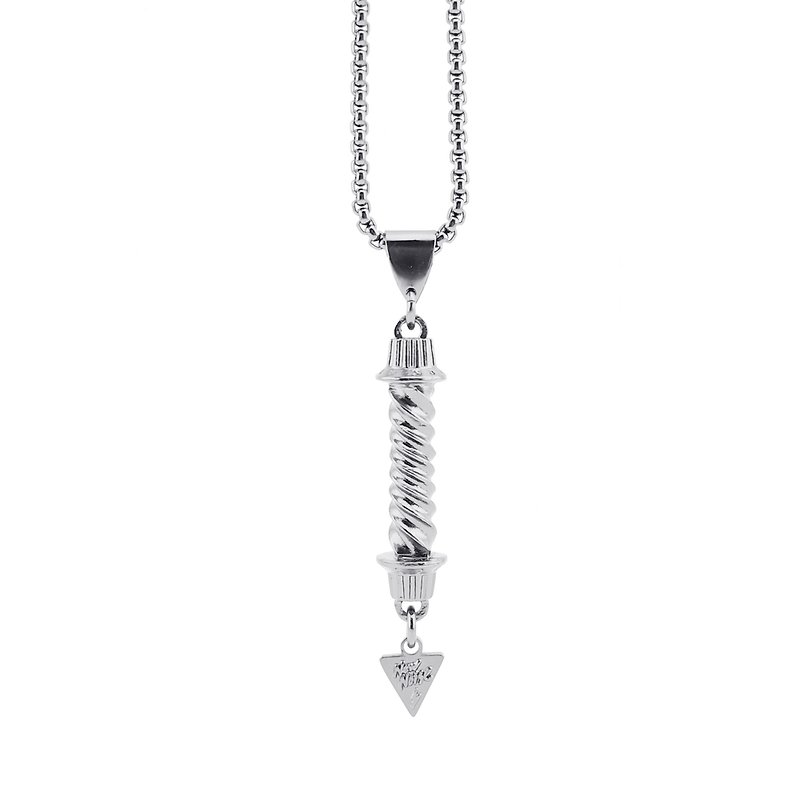 音量扭转项链 Volume twist necklace (银) - 项链 - 其他金属 灰色