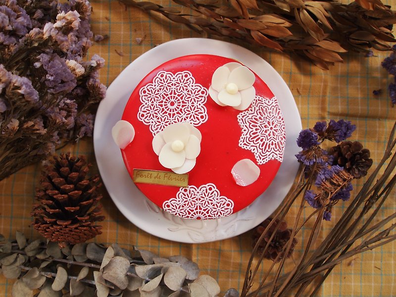 【二月森甜点店】希腊女神慕斯蛋糕-6寸 - 蛋糕/甜点 - 新鲜食材 红色