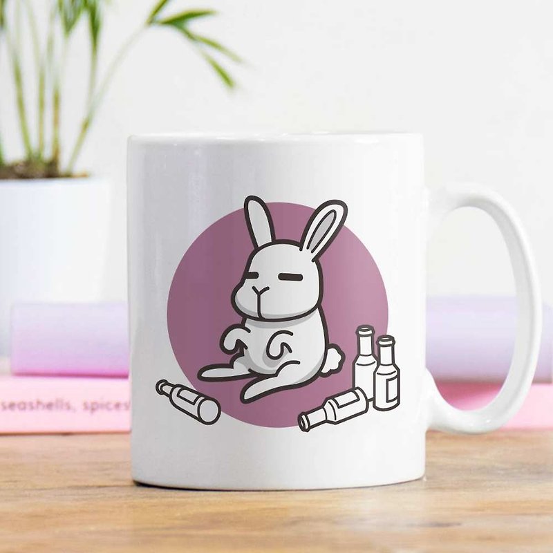懒能量【兔】12生肖马克杯 / 可定制文字 - 咖啡杯/马克杯 - 瓷 白色