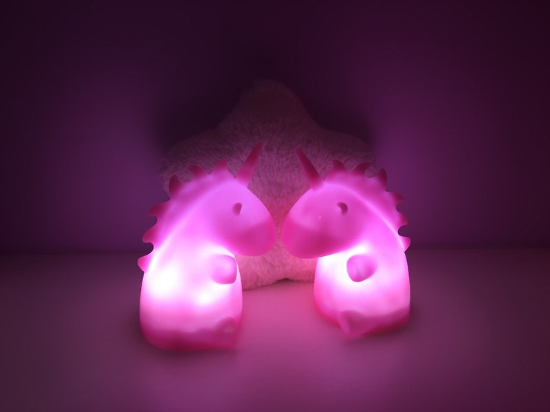 粉粉闺蜜独角兽LED小夜灯组合(2入) - 灯具/灯饰 - 塑料 粉红色