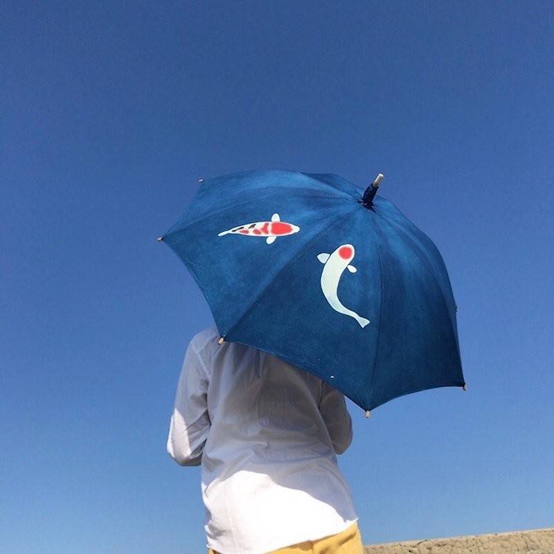 Parasol 日傘 Indigo dyed 藍染 - Nishikikoi 錦鯉 - 其他 - 棉．麻 蓝色