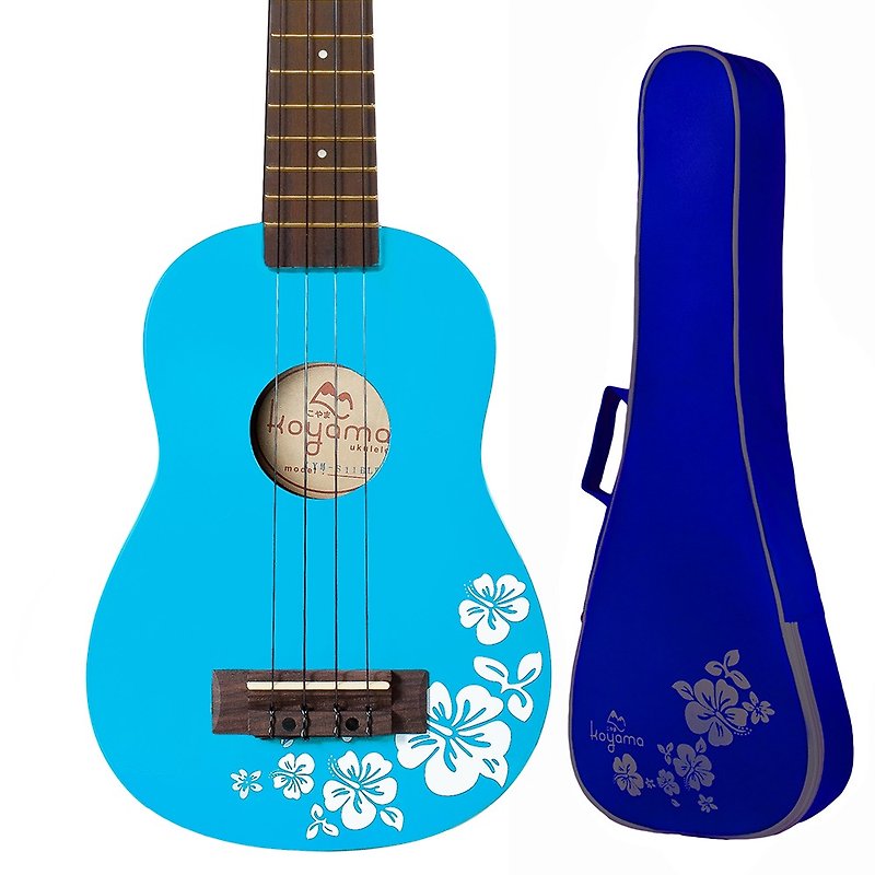 21寸扶桑花彩色乌克丽丽 粉蓝色 Flora Soprano Ukulele / blue - 吉他/乐器 - 木头 蓝色