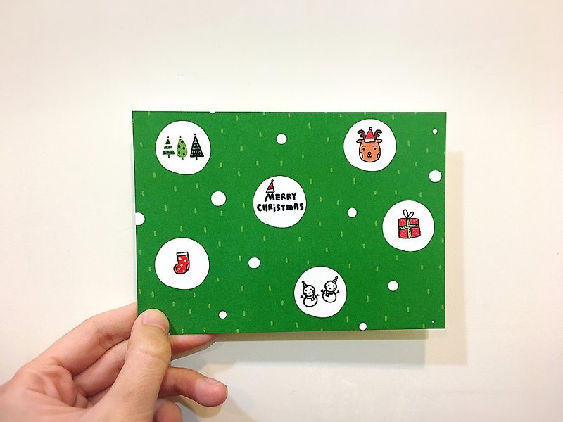 圣诞节-绿光森林/明信片 - 卡片/明信片 - 纸 绿色
