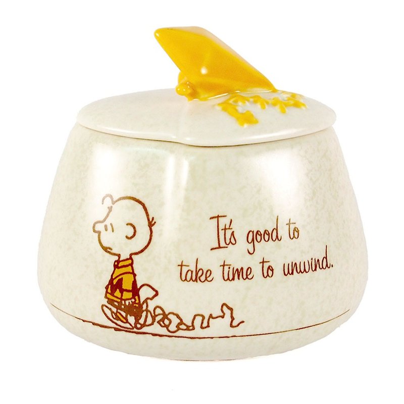 Snoopy陶瓷收藏盒-风筝【Hallmark-Peanuts史奴比 摆饰】 - 收纳用品 - 其他材质 黄色