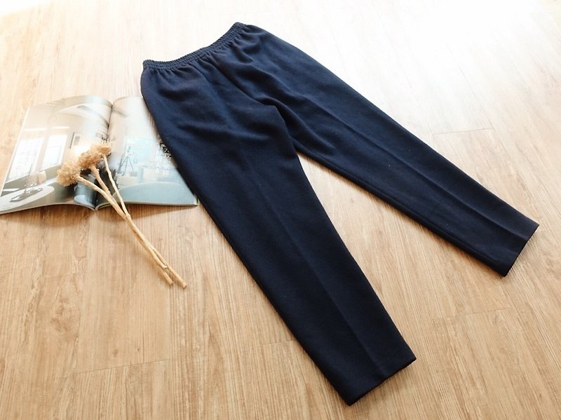 Vintage下着 / 毛料长裤 no.104 - 女装长裤 - 其他材质 蓝色