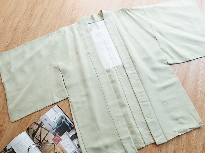 Vintage 和服  / 羽织 no.25 - 女装休闲/机能外套 - 丝．绢 绿色