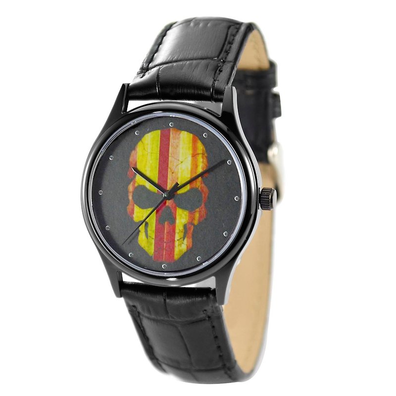 骷髅头 (彩虹) 手表 全球包邮 - 男表/中性表 - 不锈钢 黑色