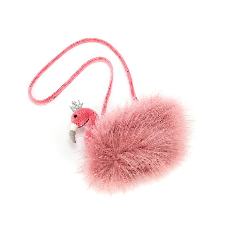 Jellycat 斜背包 - Fancy Flamingo 皇冠红鹤 - 侧背包/斜挎包 - 聚酯纤维 