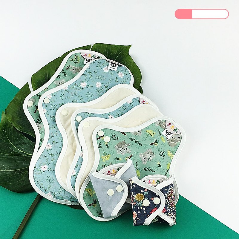 【韩国 hannahpad】少量日用八片组_有机纯棉布卫生棉 - 生理用品 - 棉．麻 绿色