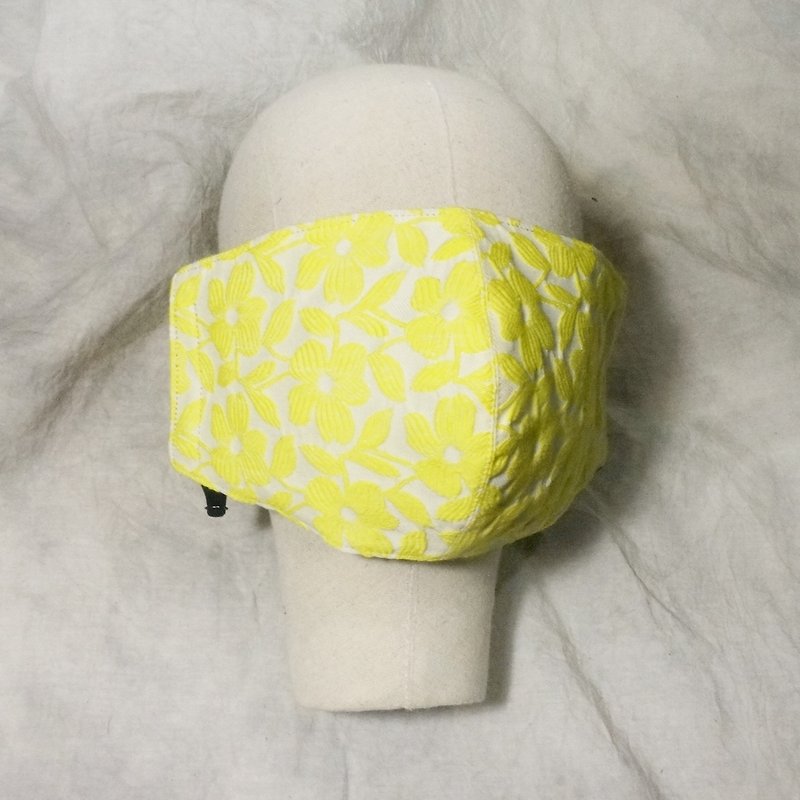 Sienna蚕丝里立体口罩 - 口罩 - 棉．麻 黄色