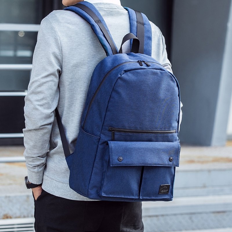 休闲 上班 后背包 超轻身 防泼水 香港品牌  Urbanist - 深蓝色 - 后背包/双肩包 - 防水材质 蓝色