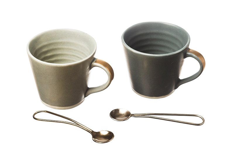 (新产品)  - 陶咖啡杯+铜小汤匙 - 英国The Just Slate Company - 咖啡杯/马克杯 - 陶 