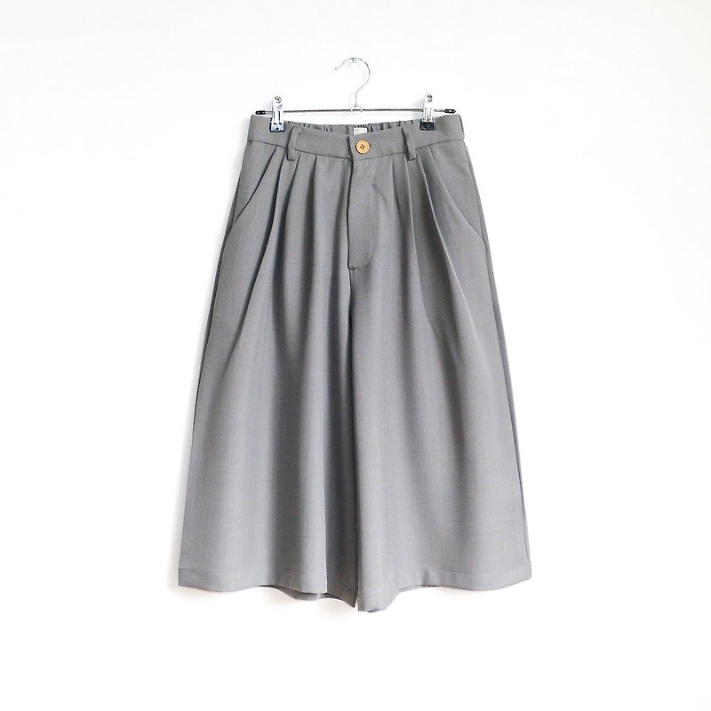 假裙子宽裤-灰色 - 女装长裤 - 聚酯纤维 灰色
