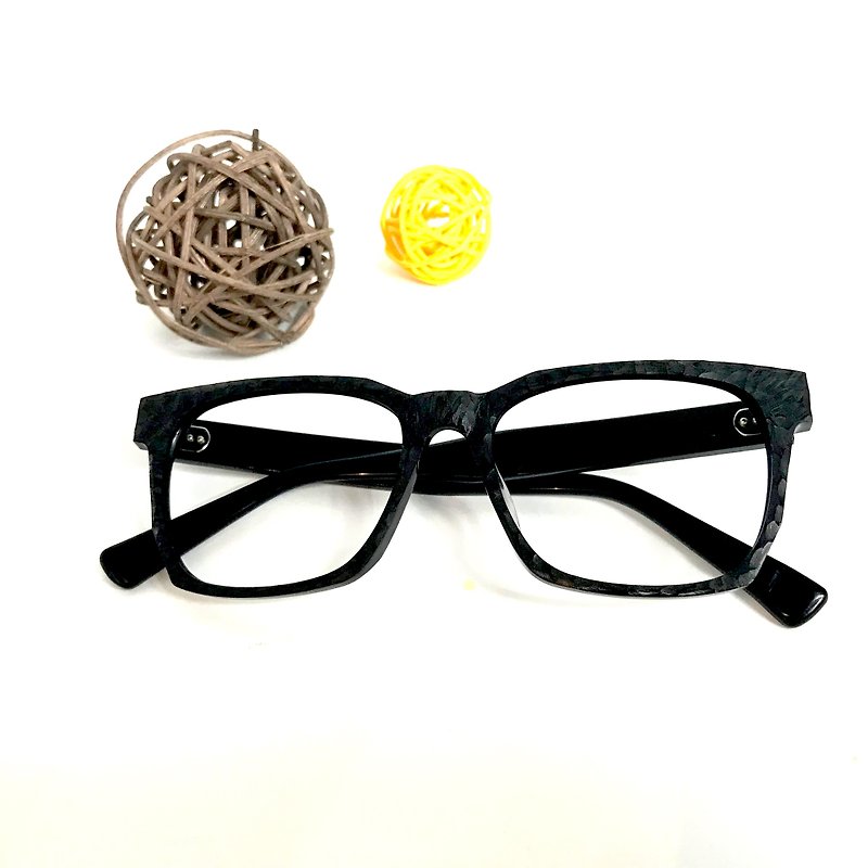 黑色复古方框日本手工眼镜 - 眼镜/眼镜框 - 塑料 黑色