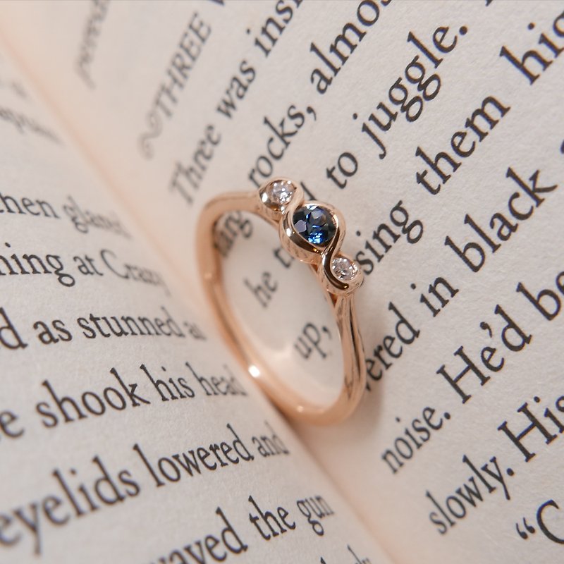 18K金天然皇家蓝宝石和钻石戒指 | 香港制造 | 订制商品 手工镶嵌 - 戒指 - 宝石 蓝色
